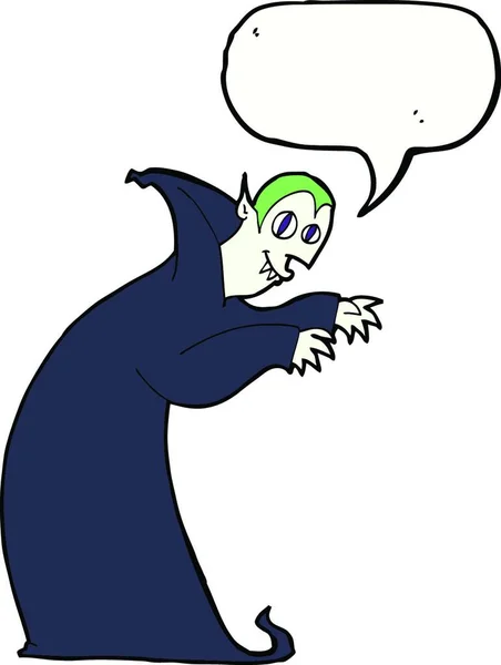 具有言语泡沫的卡通片恐怖吸血鬼 — 图库矢量图片