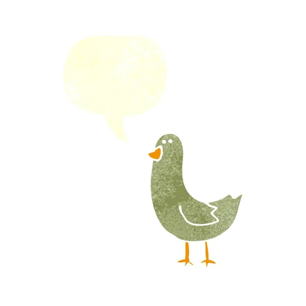 Oiseau Dessin Animé Avec Bulle Parole — Image vectorielle