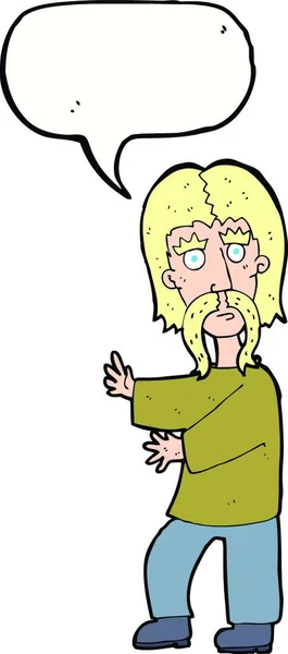 Karikatur Schnurrbart Mann Mit Sprechblase — Stockvektor