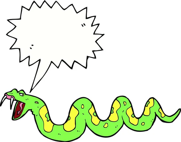 Мультяшная Ядовитая Змея Пузырьком Речи — стоковый вектор
