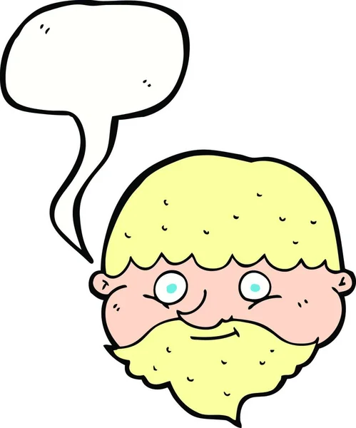 Cartoon Bearded Man Speech Bubble — Stock Vector