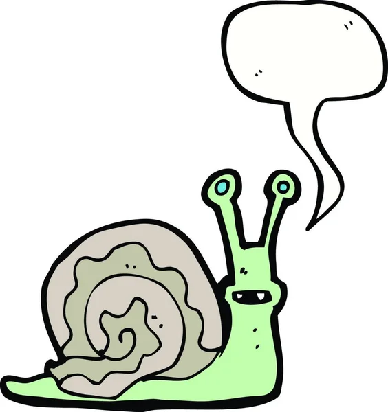 Cartoon Schnecke Mit Sprechblase — Stockvektor