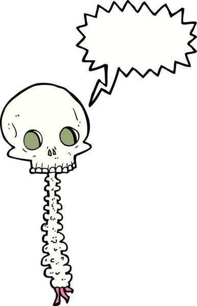 Spookachtige Cartoon Sull Wervelkolom Met Spraakbel — Stockvector