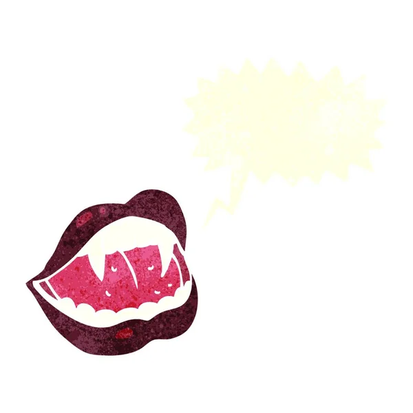 卡通片吸血鬼嘴唇与言语泡沫 — 图库矢量图片