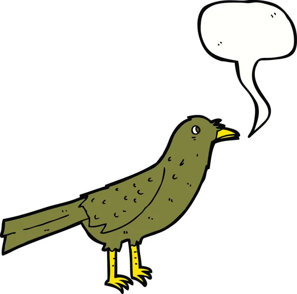 Pássaro Dos Desenhos Animados Com Bolha Fala — Vetor de Stock