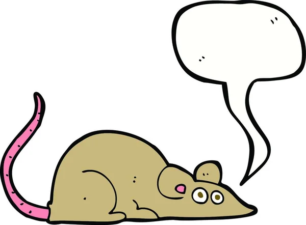 スピーチバブルを持つ漫画のマウス — ストックベクタ