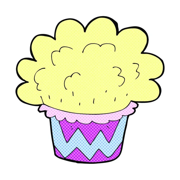 Retro Comic Buch Style Cartoon Cupcake — Stockvektor