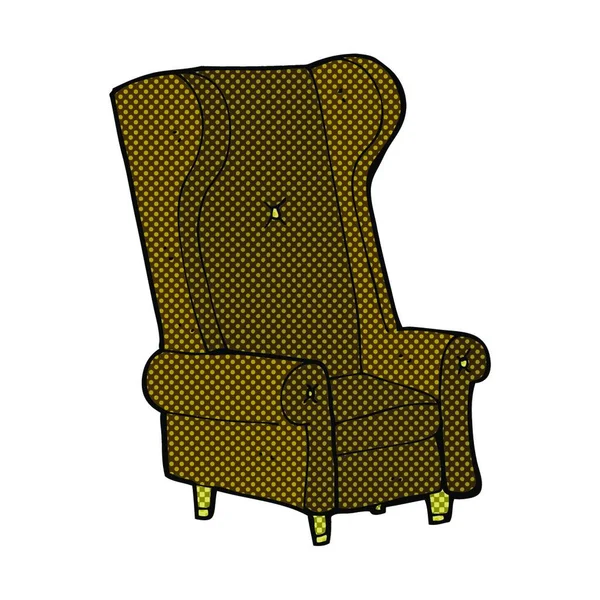 Retro Comic Book Style Cartoon Old Chair — Stock Vector