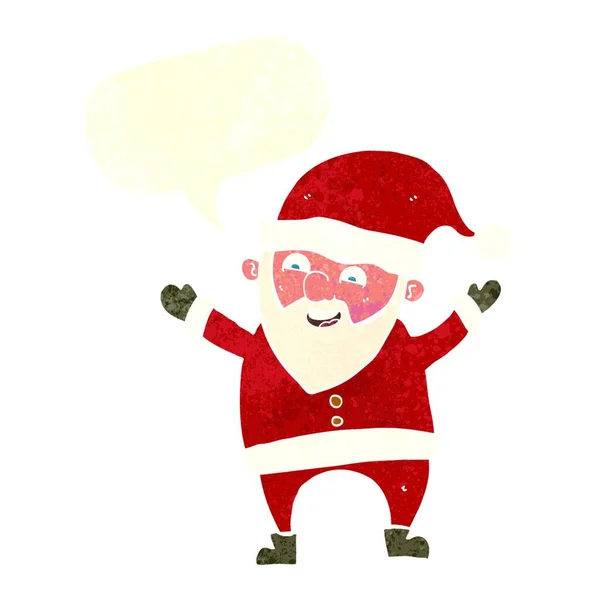 Dessin Animé Santa Claus Avec Bulle Parole — Image vectorielle