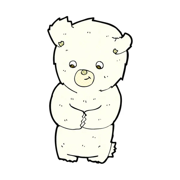 Χαριτωμένο Ρετρό Κόμικ Στυλ Κινουμένων Σχεδίων Πολική Αρκούδα — Διανυσματικό Αρχείο