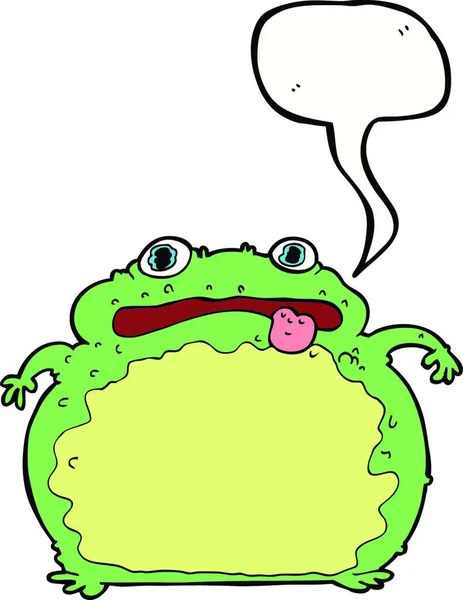 Αστεία Βάτραχος Κινουμένων Σχεδίων Συννεφάκι Λόγου — Διανυσματικό Αρχείο