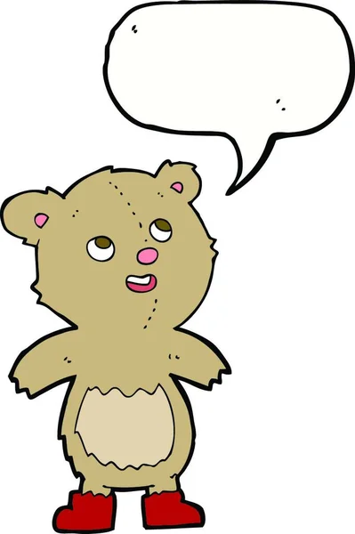 Cartoon Teddy Bear Speech Bubble — Stock Vector