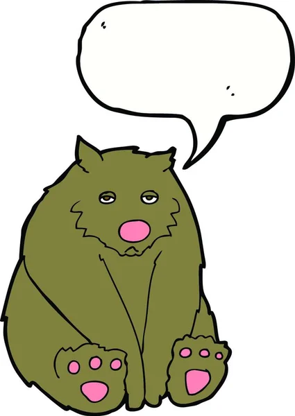 卡通片带有言语泡沫的悲伤熊 — 图库矢量图片
