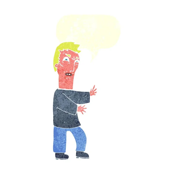 Hombre Enojado Dibujos Animados Con Burbuja Habla — Vector de stock