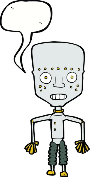 Lucu Kartun Robot Dengan Gelembung Bicara - Stok Vektor