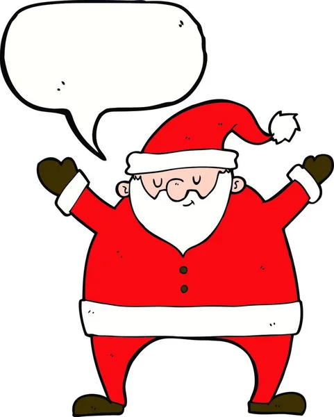 Cartoon Weihnachtsmann Mit Sprechblase — Stockvektor