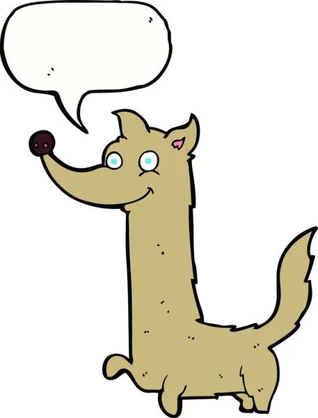Kreslený Šťastný Pes Bublinou Řeči — Stockový vektor