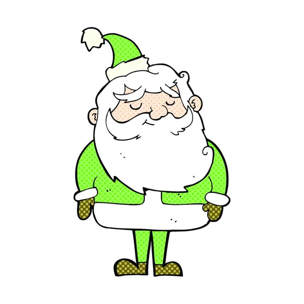 Retro Stripverhaal Stijl Cartoon Santa Claus — Stockvector