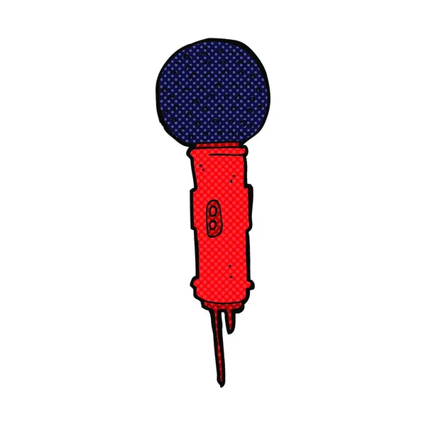 Microphone Bande Dessinée Style Bande Dessinée Rétro — Image vectorielle