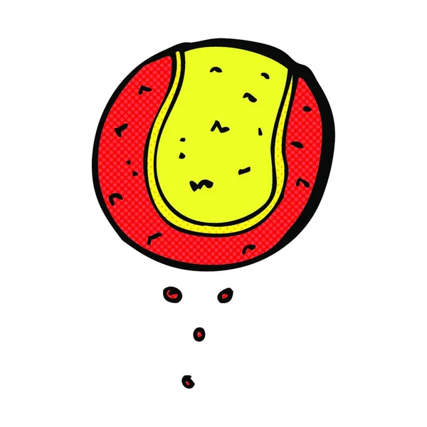 Retro Comic Book Style Cartoon Tennisball — Stockvektor