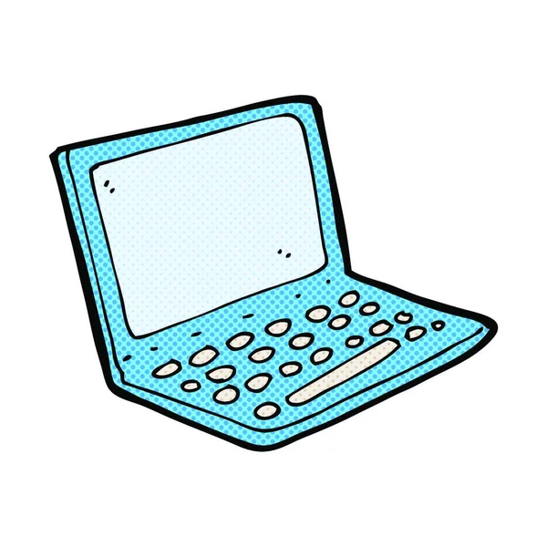 Retro Comic Book Style Cartoon Laptop Computer — Stock Vector