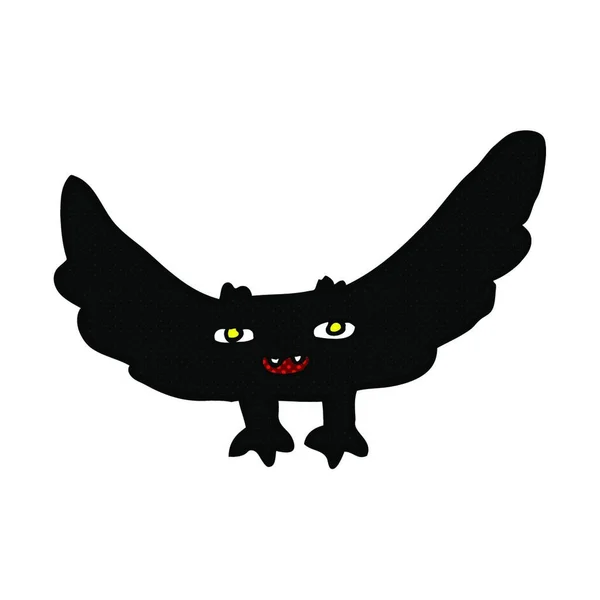 Estilo Quadrinhos Retro Desenho Animado Morcego Vampiro Assustador —  Vetores de Stock
