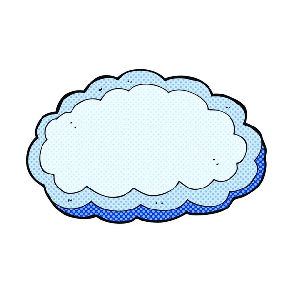 Nube Decorativa Dibujos Animados Estilo Cómic Retro — Vector de stock