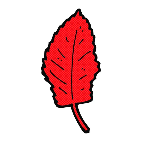 Retro Comic Book Style Cartoon Leaf Symbol — Stock Vector