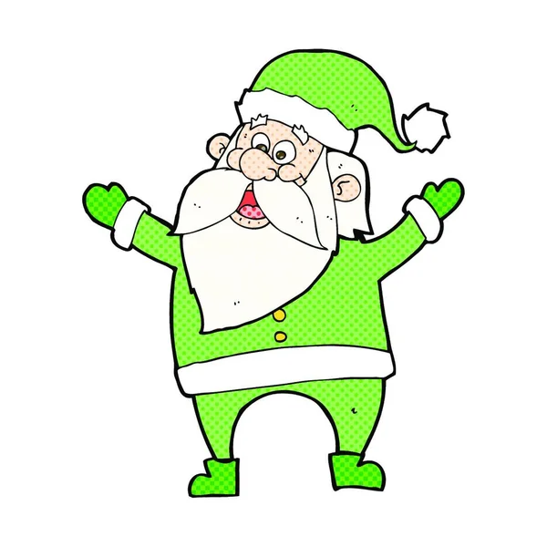 Карикатурный Санта Клаус Стиле Ретро Комикса — стоковый вектор