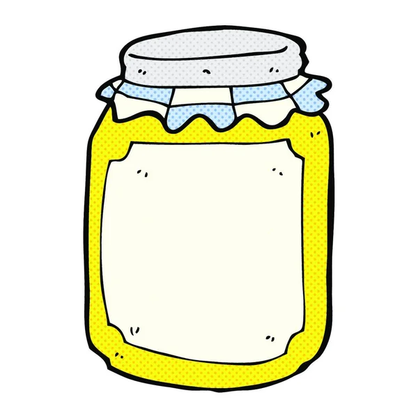 レトロな漫画風の蜂蜜の瓶 — ストックベクタ
