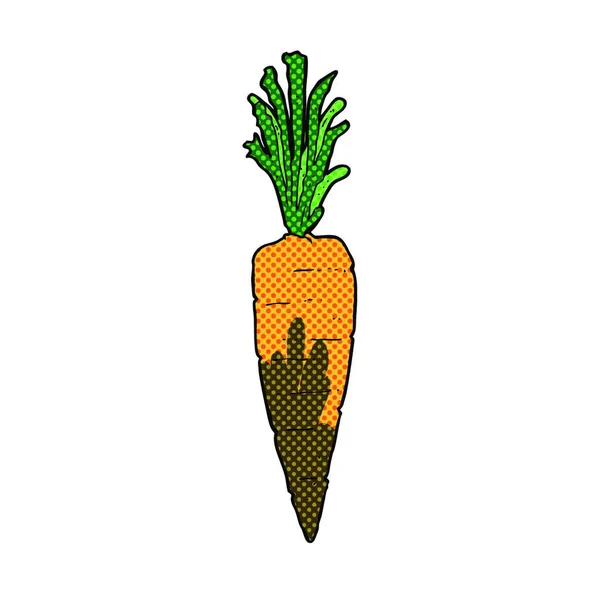 Retro Cómic Estilo Dibujos Animados Zanahoria — Vector de stock
