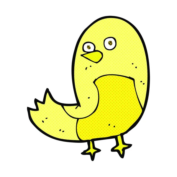 Retro Quadrinhos Estilo Desenho Animado Pássaro — Vetor de Stock