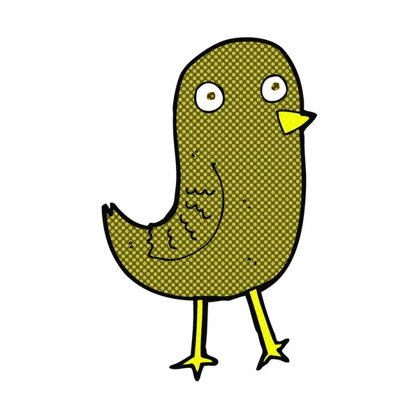 Śmieszne Retro Komiks Styl Kreskówki Ptak — Wektor stockowy