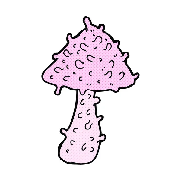 复古漫画书风格卡通怪诞蘑菇 — 图库矢量图片