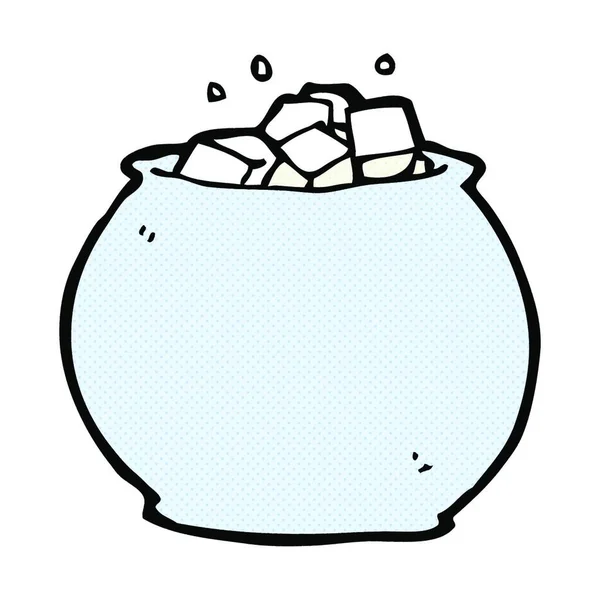 Retro Quadrinhos Estilo Cartoon Tigela Açúcar —  Vetores de Stock