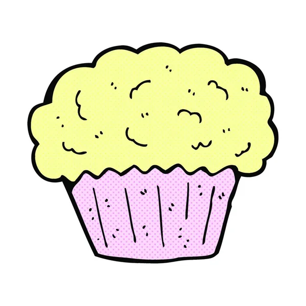 Dessin Animé Style Bande Dessinée Rétro Cupcake — Image vectorielle