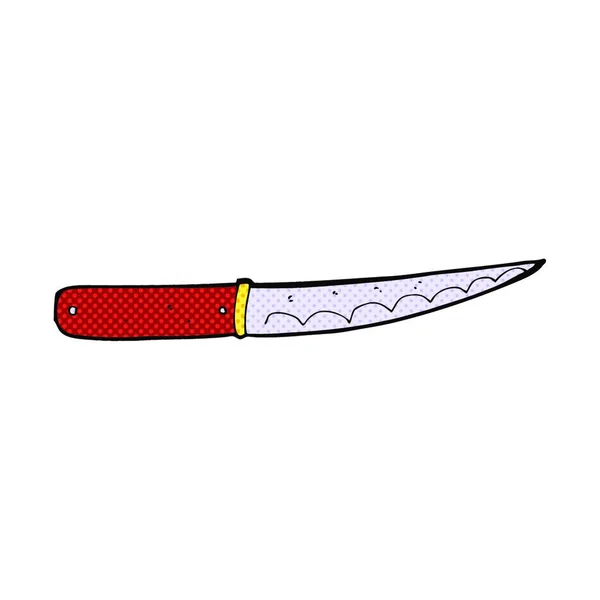 Retro Komiks Styl Karikatura Kuchyňský Nůž — Stockový vektor