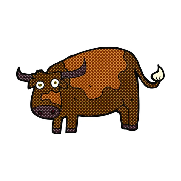 Retro Comic Book Style Cartoon Cow — Stock Vector