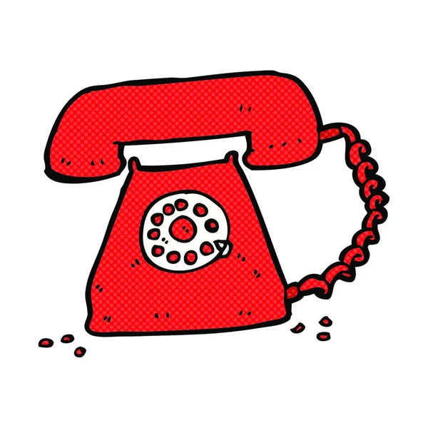 Retro Comic Book Style Cartoon Retro Telephone — Stock Vector