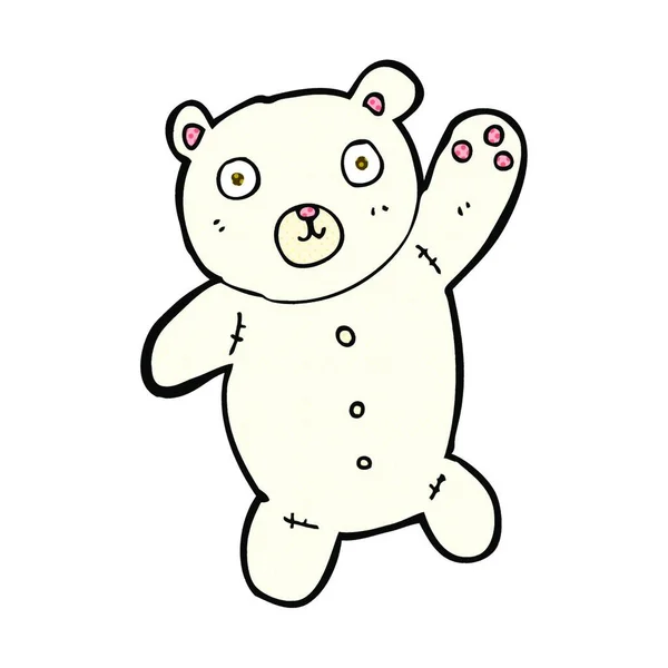 Retro Quadrinhos Estilo Cartoon Bonito Polar Ursinho Pelúcia —  Vetores de Stock