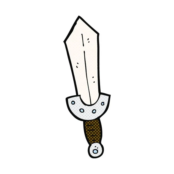 Retro Komiks Styl Kreskówki Viking Miecz — Wektor stockowy