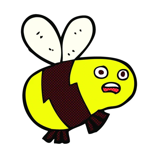 Retro Cómic Estilo Abeja Dibujos Animados — Vector de stock