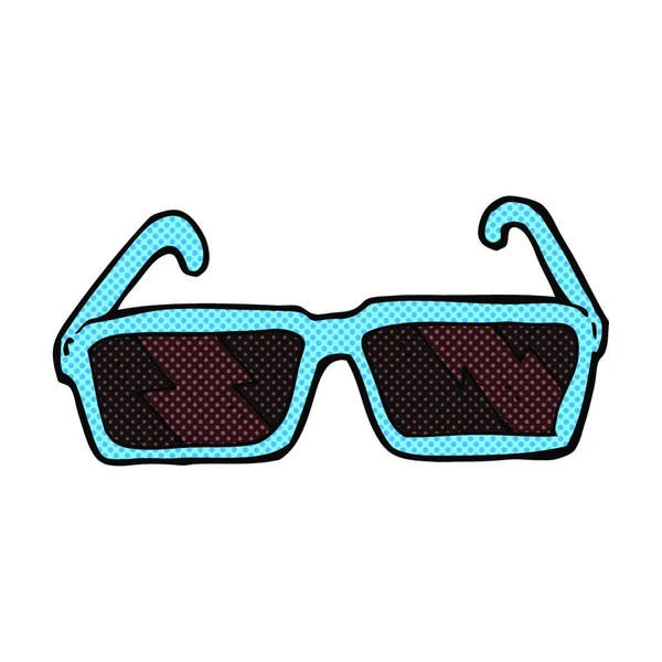 Retro Comic Book Style Cartoon Sunglasses — Stock Vector