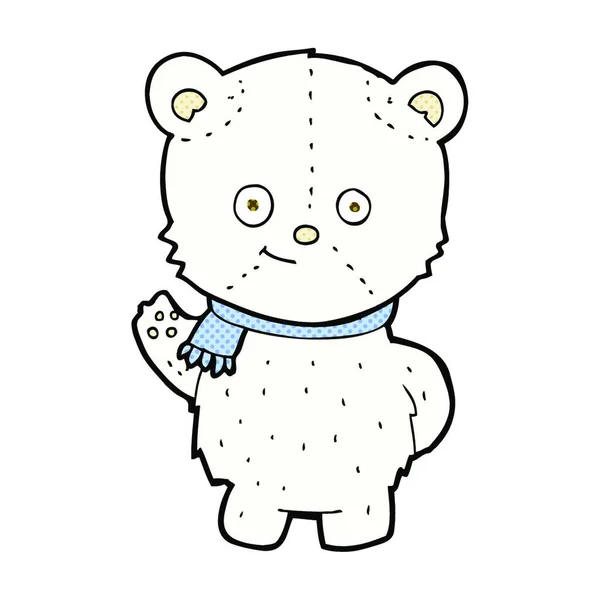 Cute Retro Komiks Styl Kreskówki Niedźwiedź Polarny — Wektor stockowy