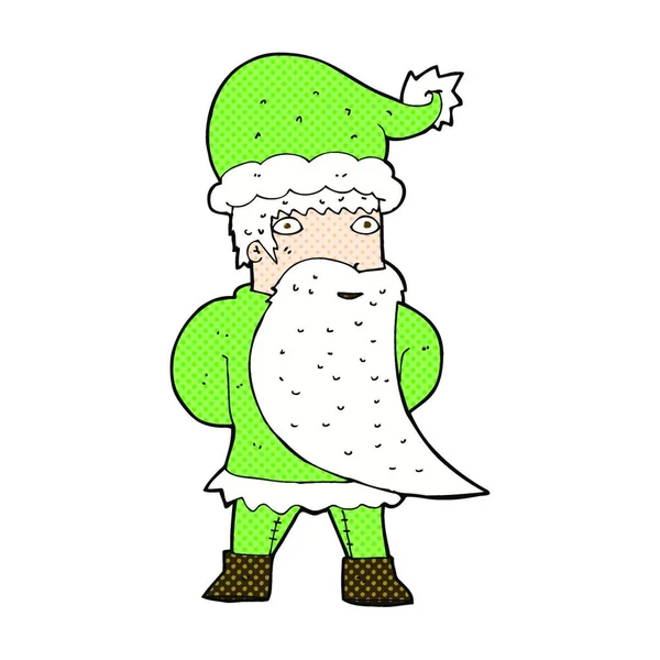 Retro Quadrinhos Estilo Cartoon Santa Claus — Vetor de Stock