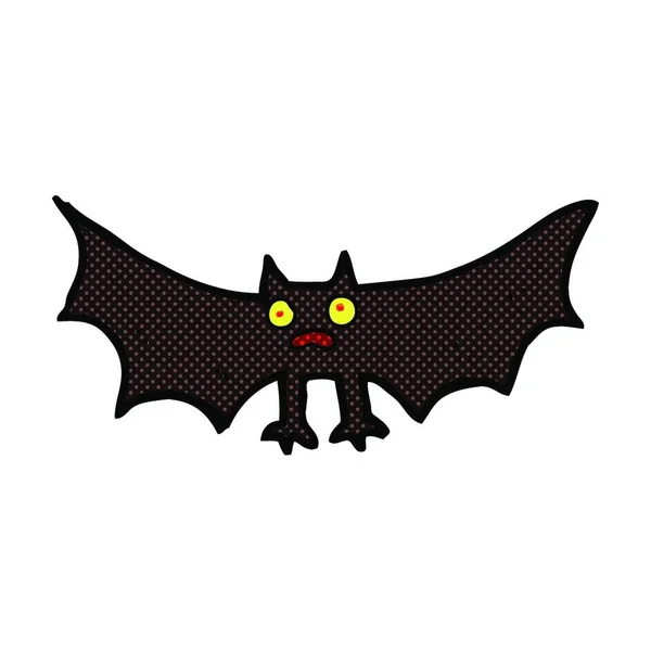 Pipistrello Cartone Animato Stile Fumetto Retrò — Vettoriale Stock