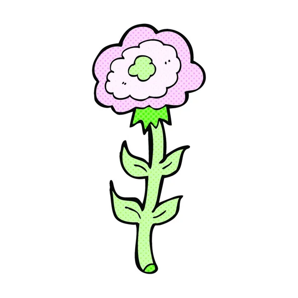 Retro Comic Stil Cartoon Rose — Stockvektor