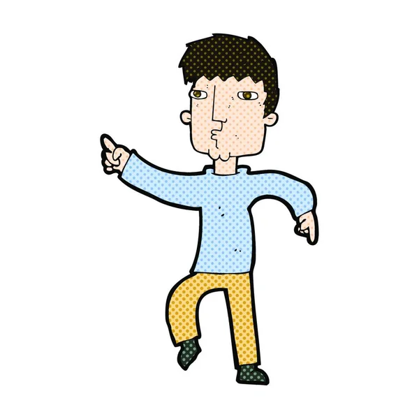Retro Comic Style Cartoon Dancing Man — стоковый вектор