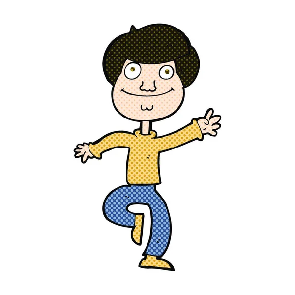 Retro Comic Style Cartoon Dancing Man — стоковый вектор