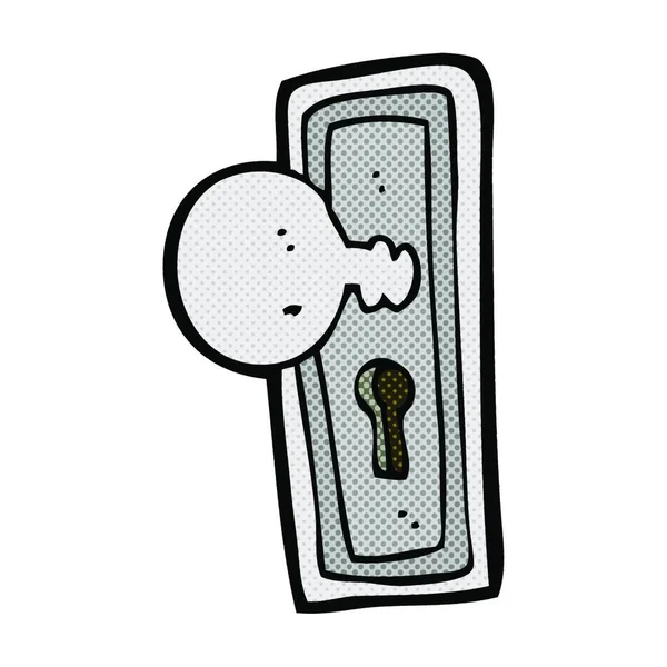 Retro Comic Book Style Cartoon Door Knob — Stock Vector